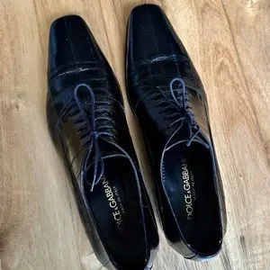 Dolce & Gabbana | Shoes | Dolce Gabbana Black Eel Skin Derby  display picture 2